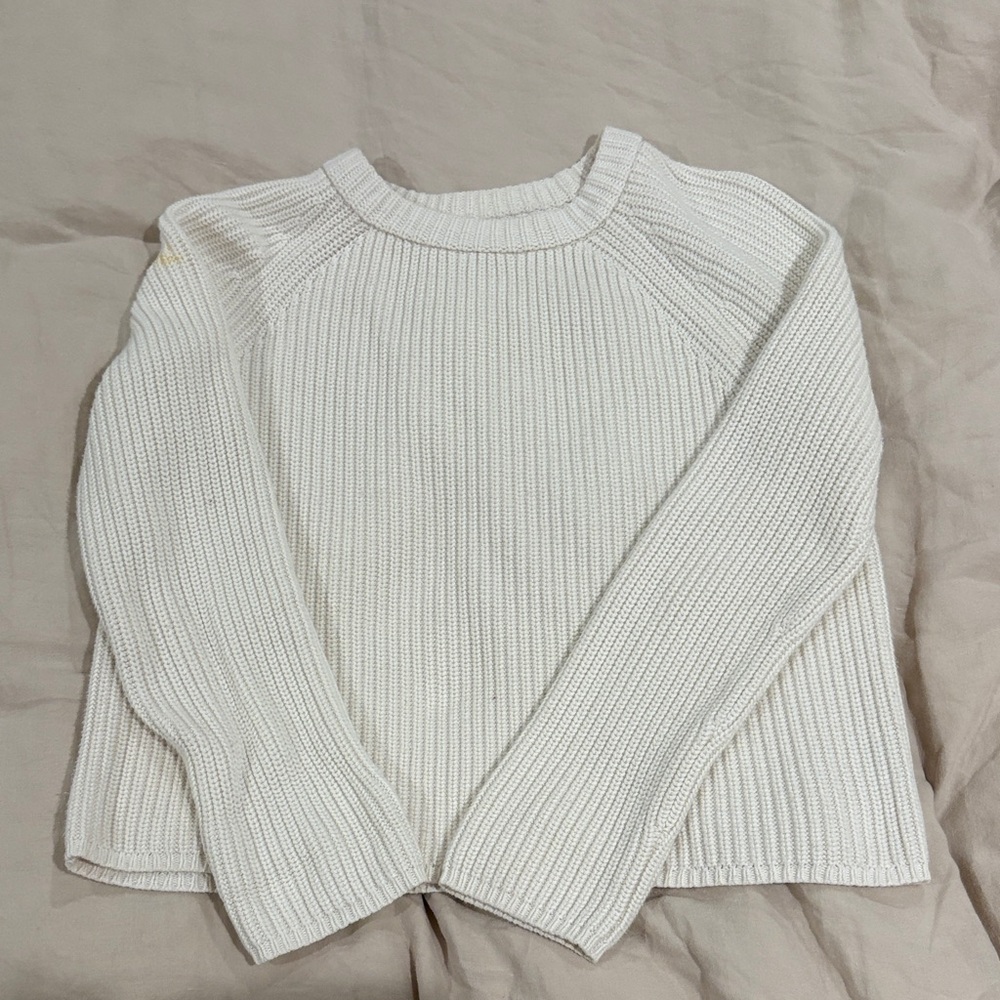 Jenni Kayne Cream Ribbed Sweater